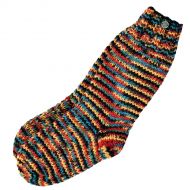 Pure wool - hand knit socks - Rainbow Electric - dark