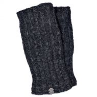 Hand knitted - straight chain wristwarmers - charcoal