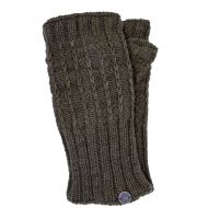 Hand knitted - straight chain wristwarmers - khaki