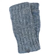 Hand knitted - straight chain wristwarmers - mid grey