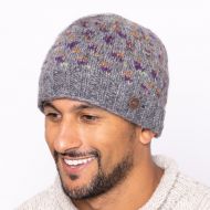 Pure wool - Wings Beanie - Grey/Brown/green/purple