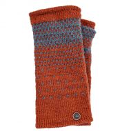 Pure wool - dual tick wristwarmer - burnt orange/slate