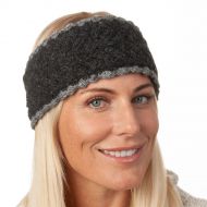 Pure Wool Fleece lined - Lace Edge Headband - Charcoal