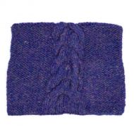 Pure Wool Hand knit - square cable beanie - blue heather
