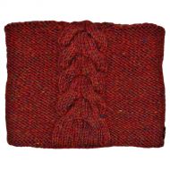 Pure Wool Hand knit - square cable beanie - rust heather