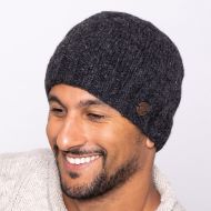 Pure Wool half fleece lined - plain beanie - Charcoal