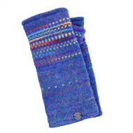 Pure wool - solar wristwarmer - blue heather/rainbow