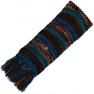 Long pure wool - electric stripe scarf - blue/teal