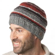 Pure wool - station beanie - rusts/grey