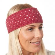 NAYA - pure wool fleece lined - tick headband - raspberry/white