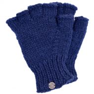 Pure Wool - Fingerless Gloves - Plain - Dark blue