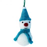 Felt - Christmas Decoration - Snowman - Turquoise