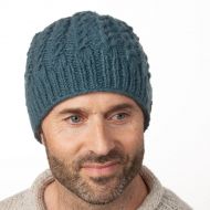 Pure wool - cool cable beanie - slate