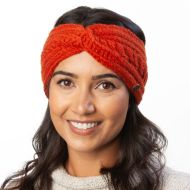 Pure Wool Fleece lined headband - twist - ginger spice