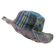 Gheri Cotton Patch Sun Hat - Blue/Green
