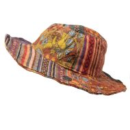 Gheri Cotton Patch Sun Hat - Red/Orange