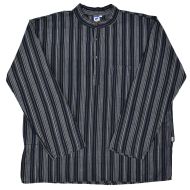 Light weight - Striped Cotton Shirt - Black Fine Stripe