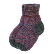 Handknit - Lounge socks - orange/slate