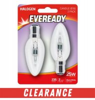Eveready ECO Halogen 20W (25W Equivalent) Candle B15 Cap Light Bulb, Pack of 2 (S11911)
