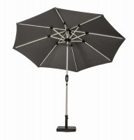 Grey 2.7m Crank and Tilt LED Strip Parasol