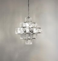 Searchlight Glacier 7 Light Ceiling Pendant - Chrome & Acrylic