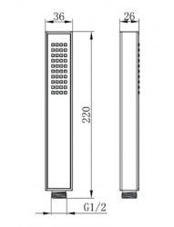 RAK ABS Square Shower Head Handset