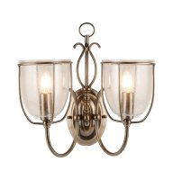 Searchlight Silhouette 2 Light Ant/Brass Wb Cw Glass