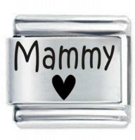 Mammy Heart ETCHED Italian Charm