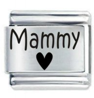 Mammy Heart ETCHED Italian Charm