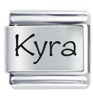 Kyra Etched Name Italian Charm