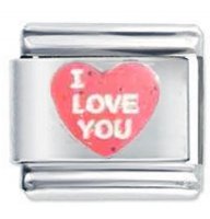 Red I Love You Heart Italian Charm