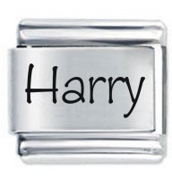 Harry Etched Name Italian Charm