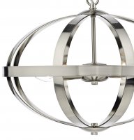 Dar Symbol 3 Light Pendant Satin Chrome