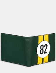 Men's Car Livery no. 82 Leather Wallet - Green/Yellow - Yoshi