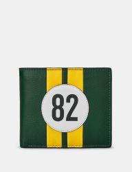 Men's Car Livery no. 82 Leather Wallet - Green/Yellow - Yoshi