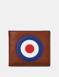 Men's Mod Red White Blue Leather Wallet - Brown - Yoshi