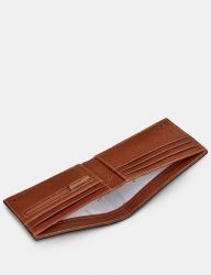 Men's Mod Red White Blue Leather Wallet - Brown - Yoshi