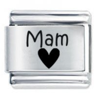 Mam Heart ETCHED Italian Charm