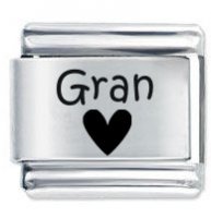 Gran Heart ETCHED Italian Charm