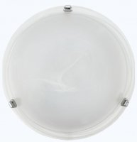 Eglo Salome Polished Chrome Alabaster Glass Flush Light 30cm - (7186)