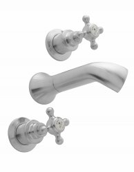 BC Designs Victrion Crosshead 3 Hole Wall Mounted Basin Mixer