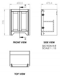 BC Designs Victrion 640mm Forest Green 2 Door Ceramic Basin Unit