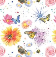 Flowers Bees Wrapping Paper 2 Sheets & Tags - Arty Penguin