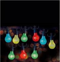 Premier Decorations 10 Outdoor Connectable Festoon Party Lights A60 Bulbs - Multicoloured
