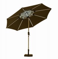 Grey 2.7m Crank and Tilt LED Strip Parasol