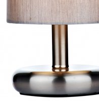 Dar Tico Touch Table Lamp Satin Chrome with Grey Shade