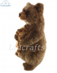 Soft Toy Brown Bear Mama & Baby by Hansa (31cm) 7965