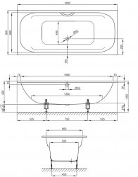 Bette Duo Rectangular Bath with Leg Set