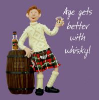 Birthday Card - Male Age Better With Whisky Funny One Lump Or Two