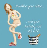 Birthday Card - Rude Funny Humour Naked Lady One Lump Or Two